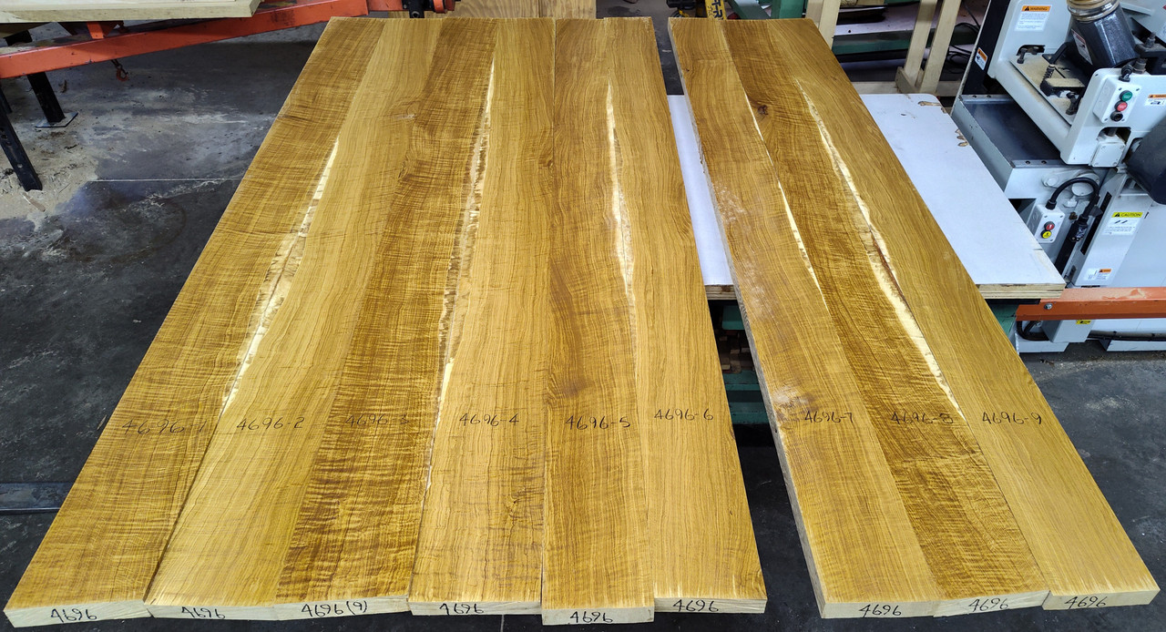 Bookmatched Curly Rift White Oak  Table Top Set - 4696