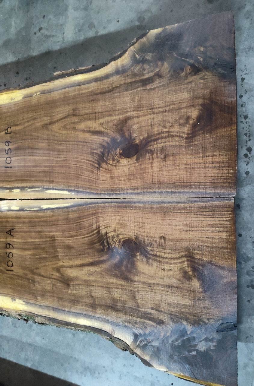 8/4 Bookmatched Walnut Live Edge Slabs 1059 AB