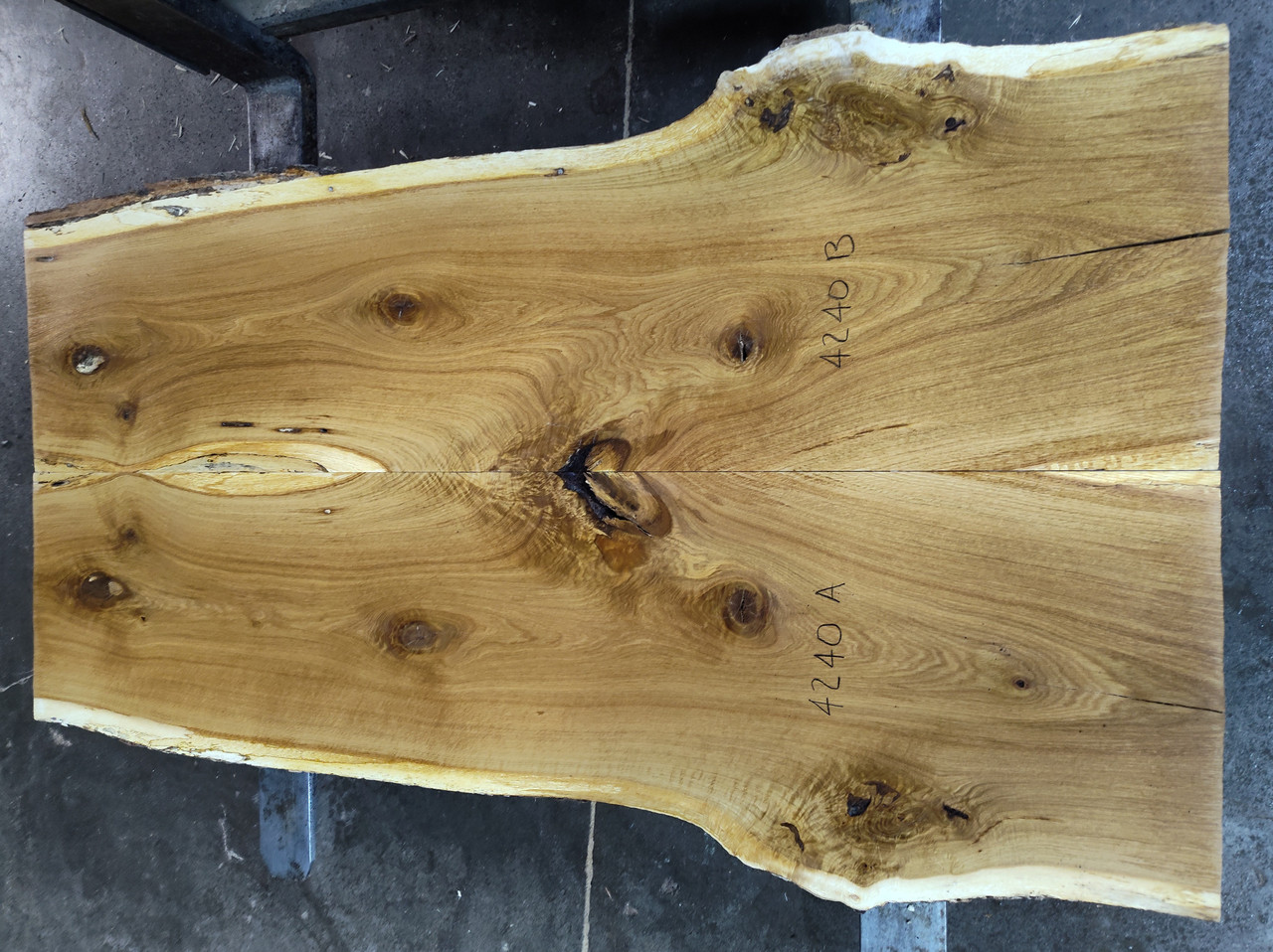 8/4 Bookmatched White Oak Live Edge Slabs - 4240 AB