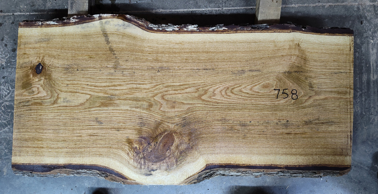 8/4 White Oak Live Edge Slab -758