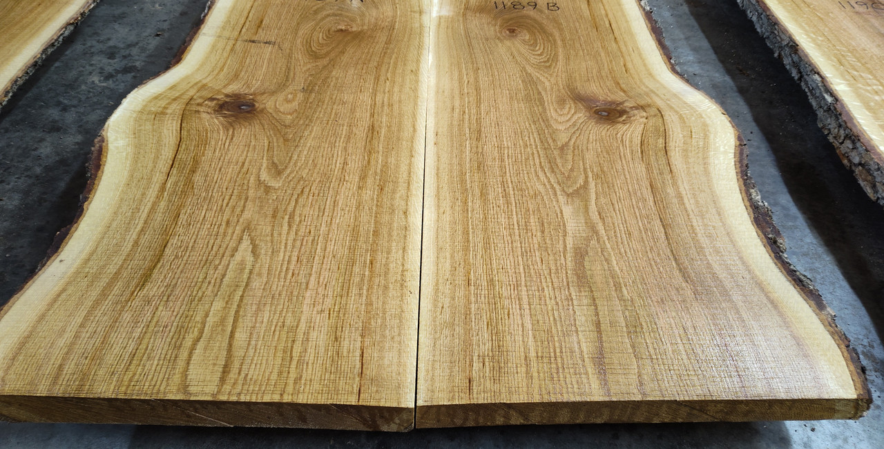8/4 Bookmatched White Oak Live Edge Slabs 1189 AB