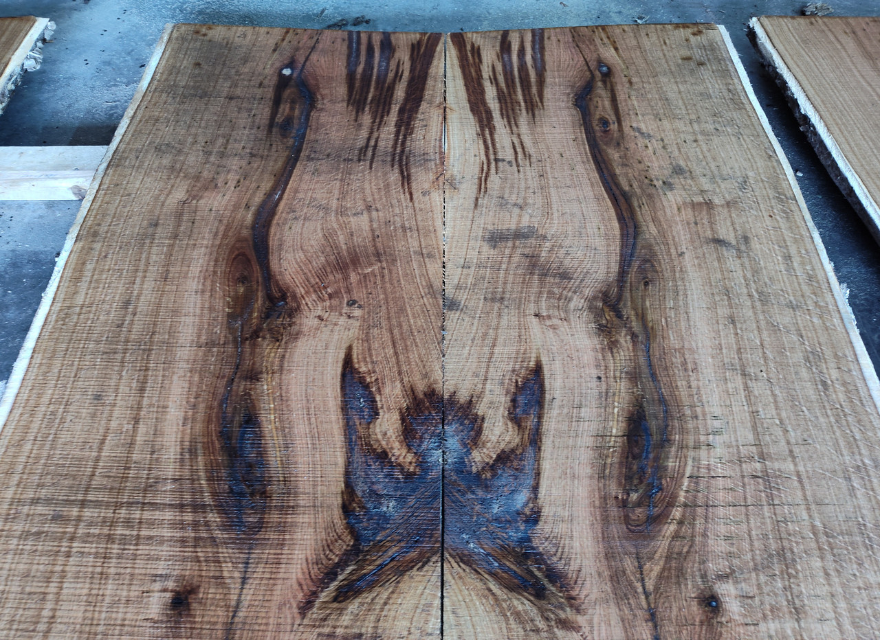 8/4 Bookmatched White Oak Live Edge Slabs 1177 AB