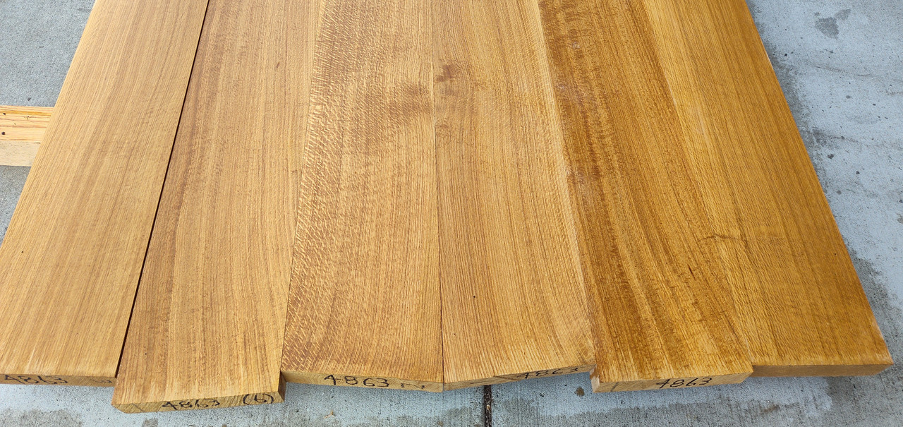 8/4 Bookmatched Quarter-sawn White Oak  Table Top Set - 4863