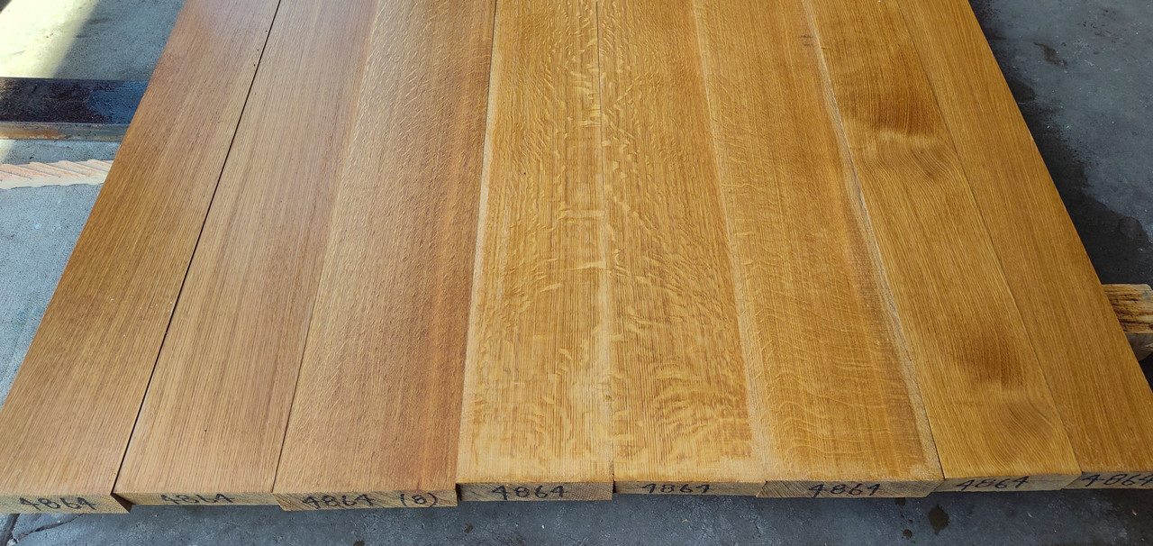 8/4 Bookmatched Quarter-sawn White Oak  Table Top Set - 4864