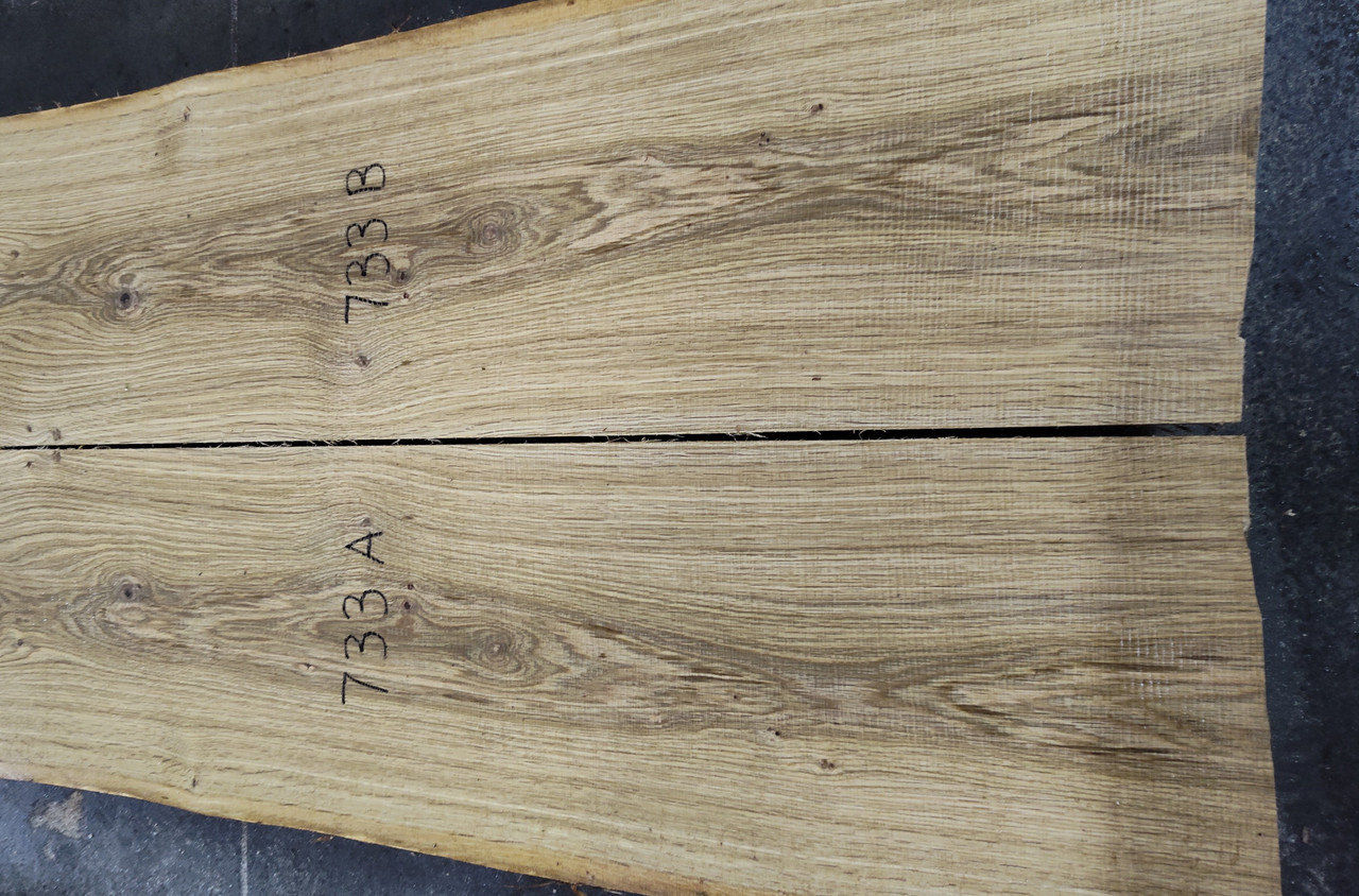 8/4 Bookmatched White Oak Live Edge Slabs -733 AB