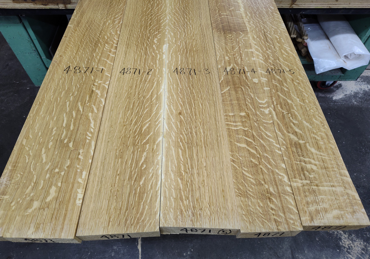 Bookmatched Quarter-sawn White Oak  Table Top Set - 4871
