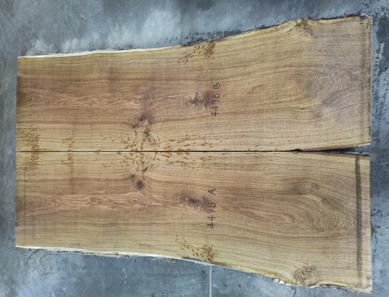 10/4 Bookmatched White Oak Live Edge Slab -4498 AB