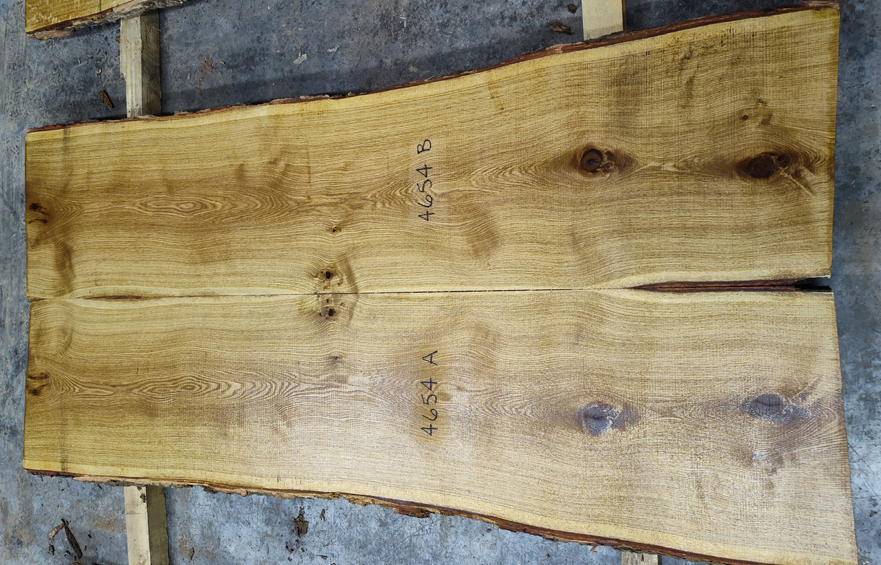 8/4 Bookmatched White Oak Live Edge Slabs -4654 AB