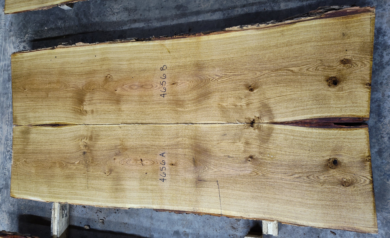 8/4 Bookmatched White Oak Live Edge Slabs -4656 AB