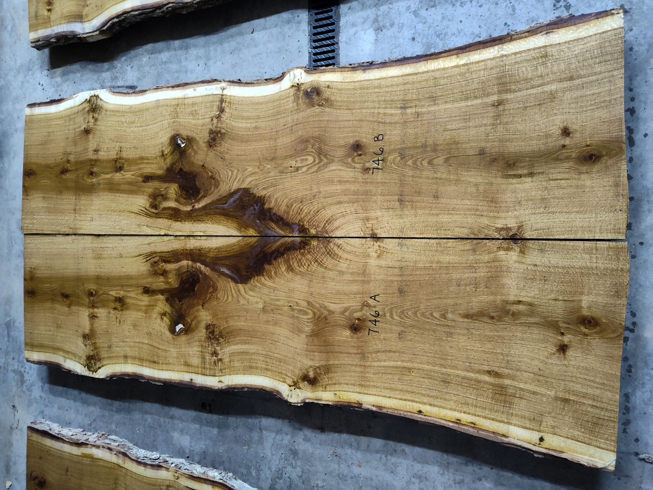 10/4 Bookmatched White Oak Live Edge Slab -746 AB