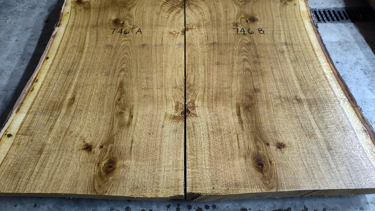 10/4 Bookmatched White Oak Live Edge Slab -746 AB
