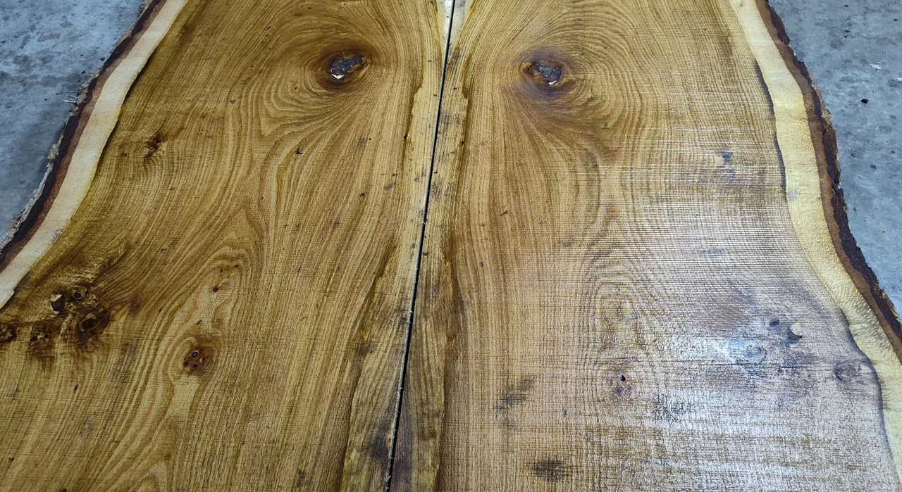 10/4 Bookmatched White Oak Live Edge Slab -748 AB