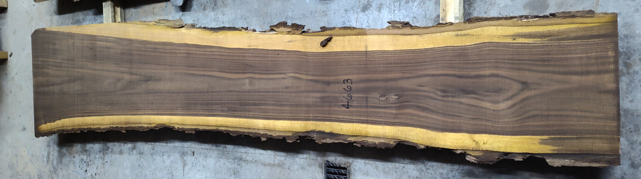 8/4 Walnut Live Edge Slab -4663