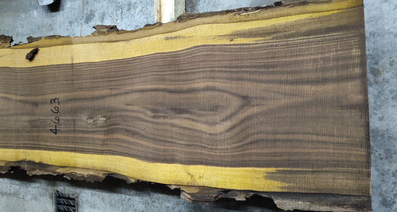 8/4 Walnut Live Edge Slab -4663