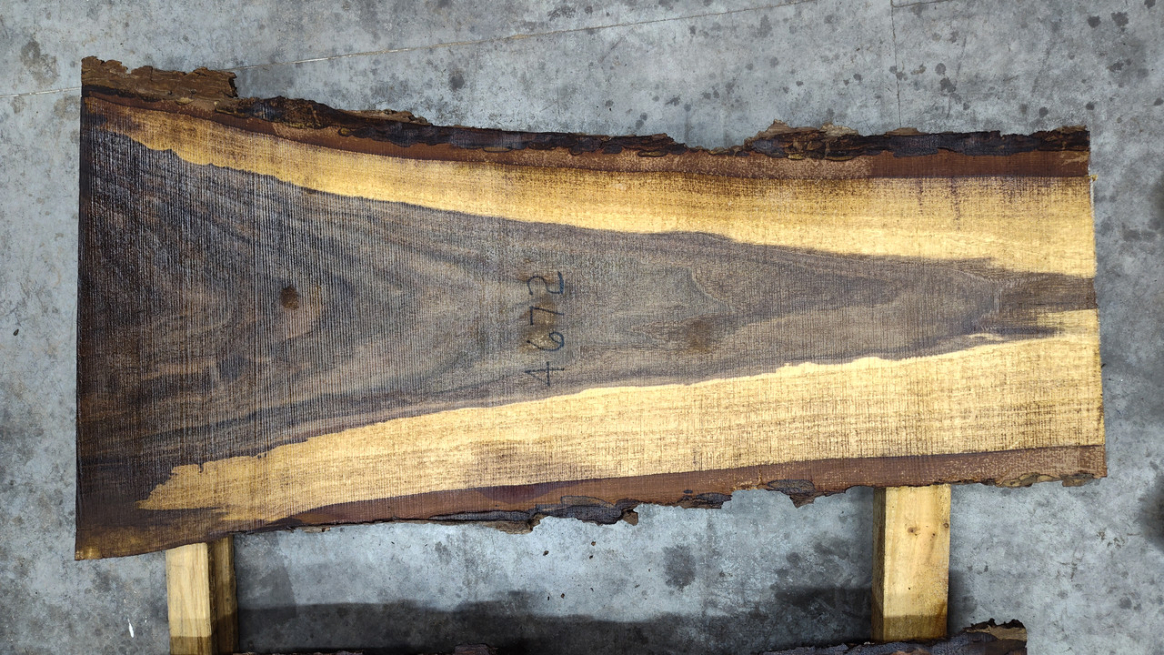 8/4 Walnut Live Edge Slab -4672