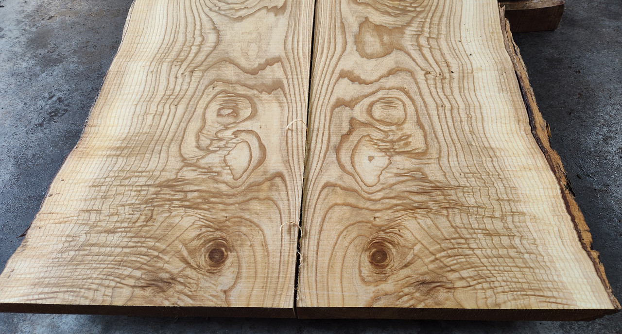 8/4 Bookmatched Ash Live Edge Slabs -4682 AB