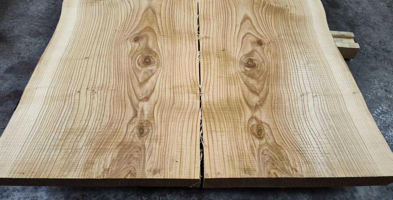 8/4 Bookmatched Ash Live Edge Slabs -4683 AB