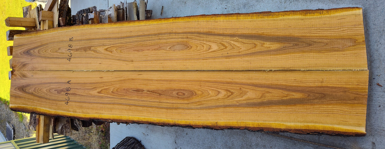 4/4 Bookmatched Cherry Live Edge Slabs AB - 4698