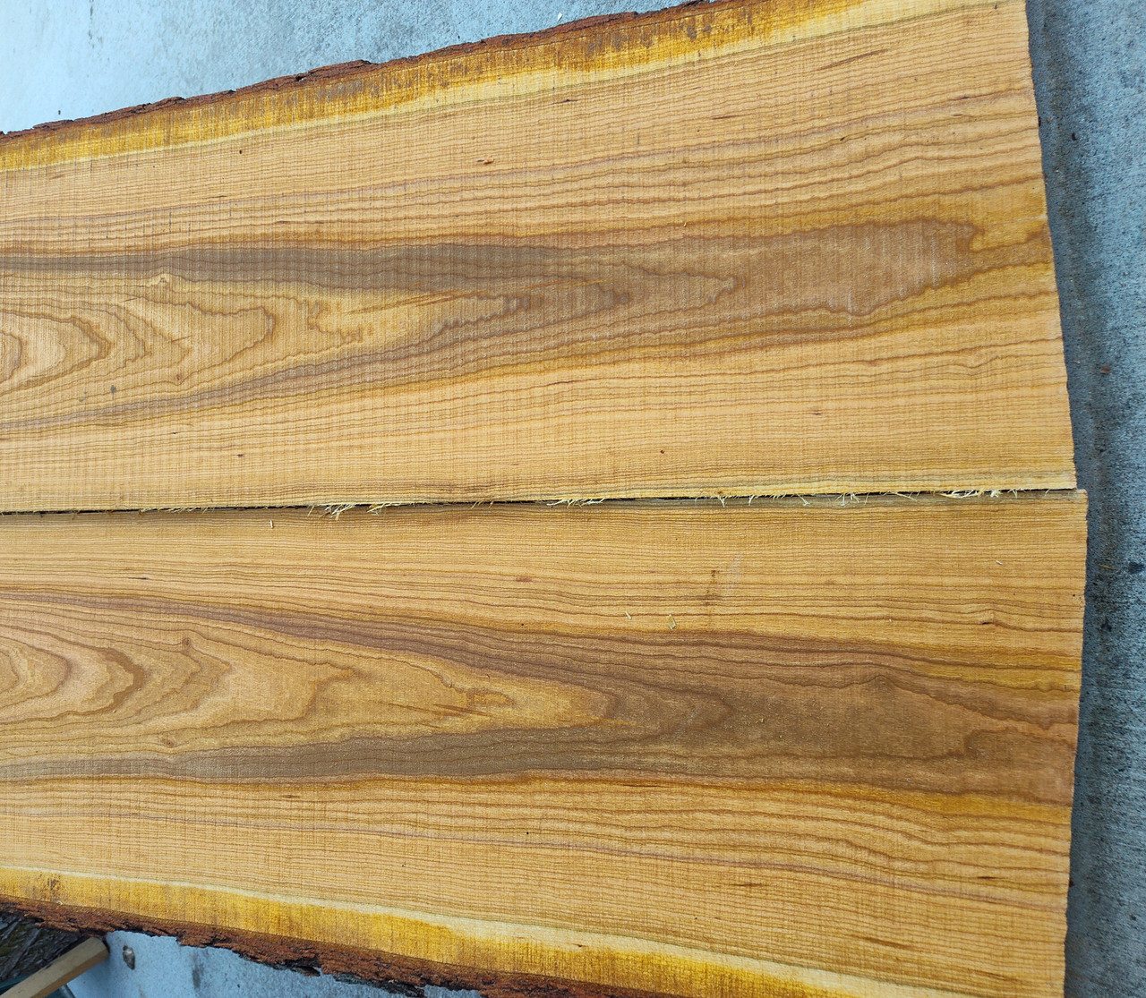 4/4 Bookmatched Cherry Live Edge Slabs AB - 4698