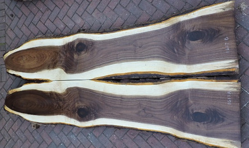 10/4 Bookmatched Walnut Live Edge Slabs - 1617 AB