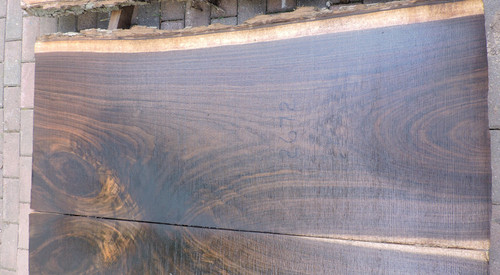 12/4 Walnut Live Edge Slab - 2672