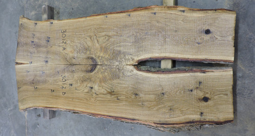 6/4  Bookmatched White Oak Live Edge Slabs - 3012 AB