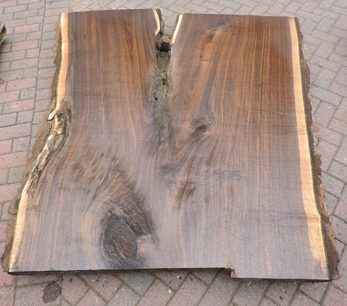 12/4 Crotch Walnut Live Edge Slab - 905