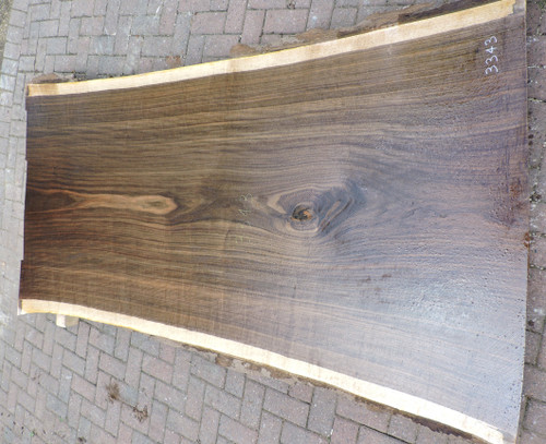12/4  Walnut Live Edge Slab - 3343