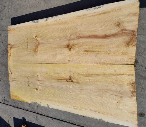 10/4 Bookmatched White Pine Live Edge Slabs - 860 AB