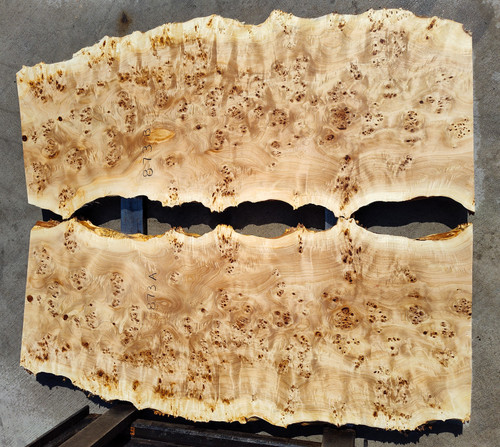 8/4 Bookmatched Mappa Burl Live Edge Slabs 873 AB