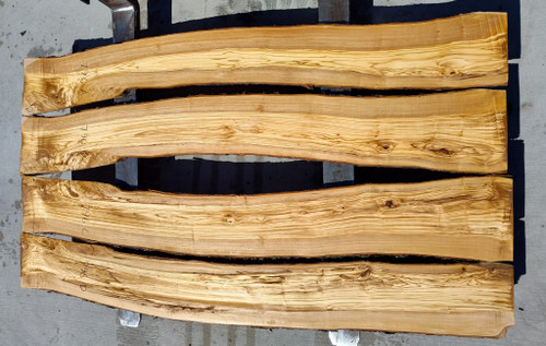 5/4 Bookmatched Olivewood live edge slab set (4) 796