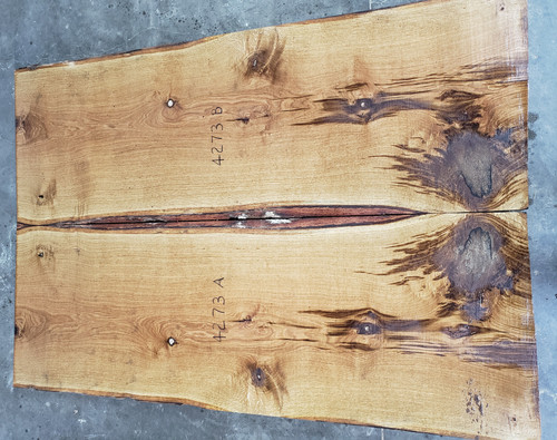 10/4 Bookmatched White Oak Live Edge Slabs - 4273 AB