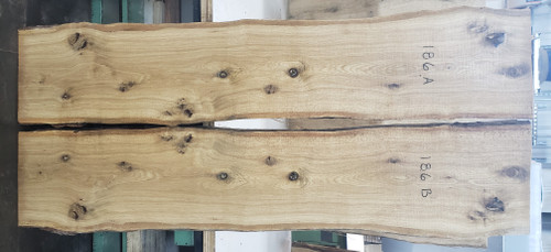 4/4 Bookmatched White Oak Live Edge Slabs - 186 AB
