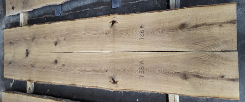 8/4 Bookmatched White Oak Live Edge Slabs -728 AB
