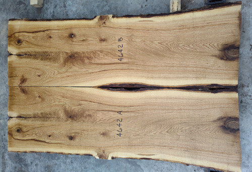8/4 Bookmatched White Oak Live Edge Slabs -4642 AB