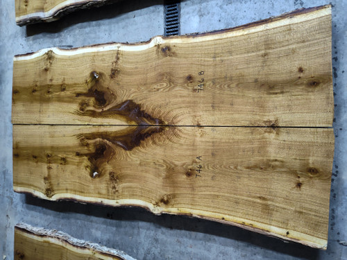10/4 Bookmatched White Oak Live Edge Slab -746 AB
