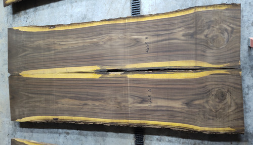 10/4 Bookmatched Walnut Live Edge Slabs -4665 AB