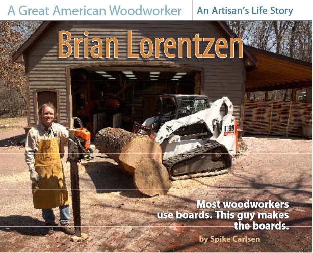 Brian standing with big chainsaw in front of  big log