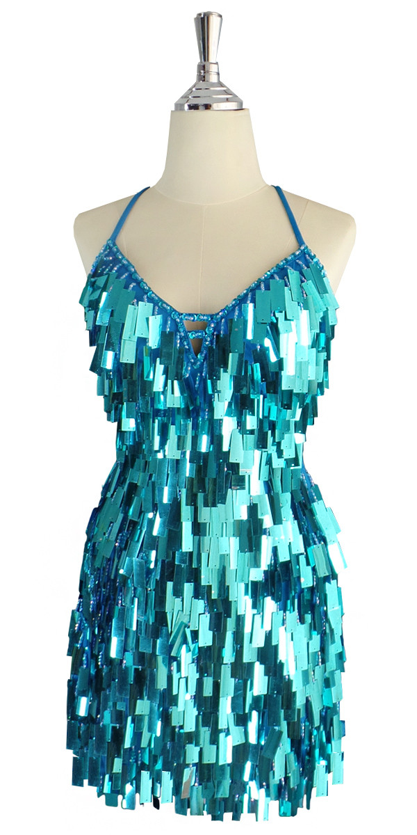 turquoise sequin dress