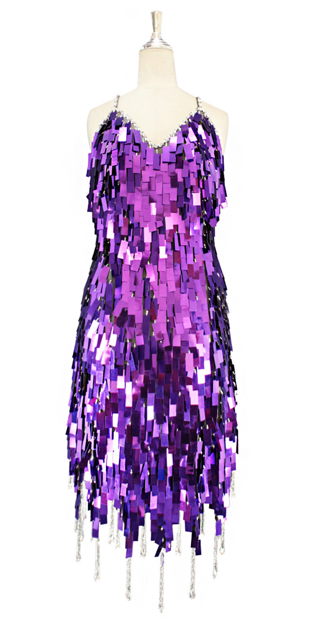 Shimmering Purple Sequin Mermaid Prom Dress with High Slit and Off-Sho –  vigocouture