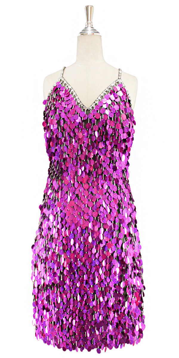 fuchsia sequin dress