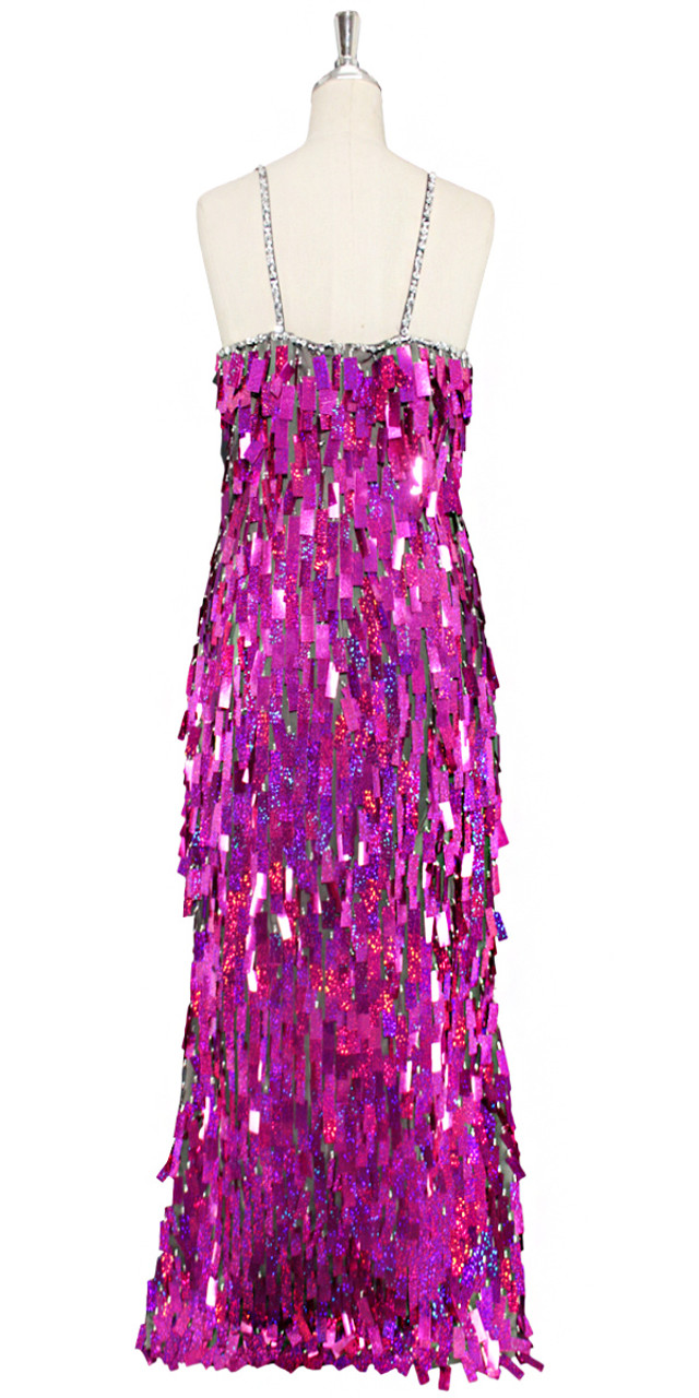 Long Dress | Handmade | Paillette Sequin Spangles | Hologram Fuchsia ...