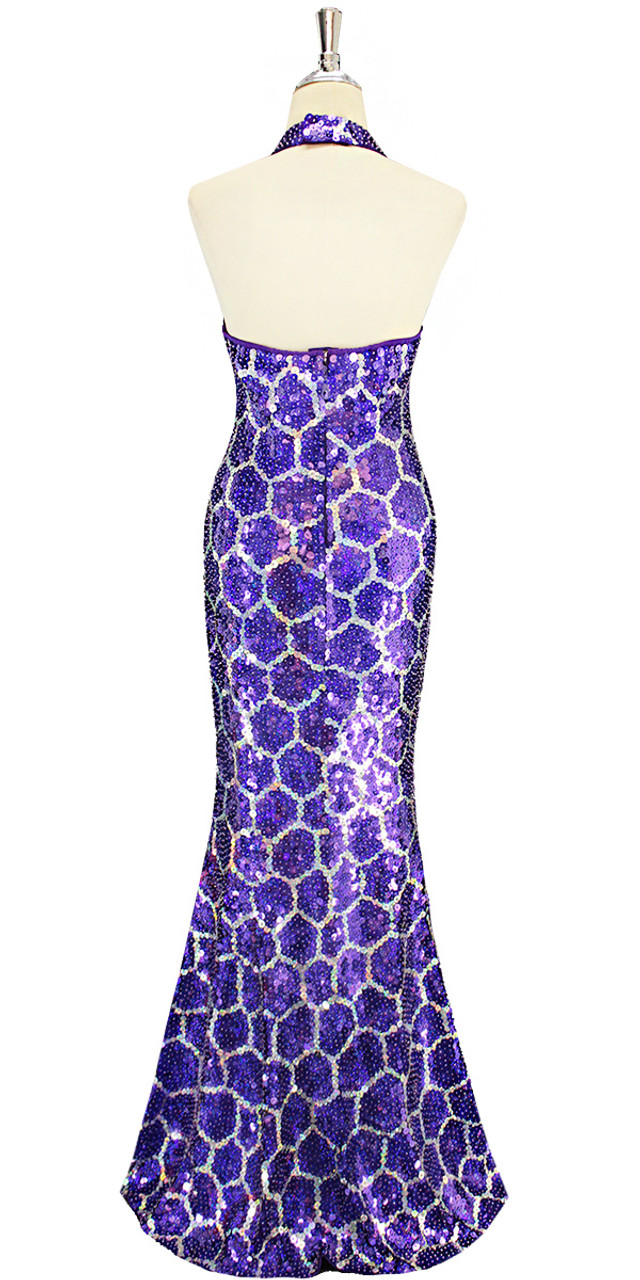 Long Dress | Handmade Swirl Pattern | 10mm Flat Sequin Spangles | Black ...