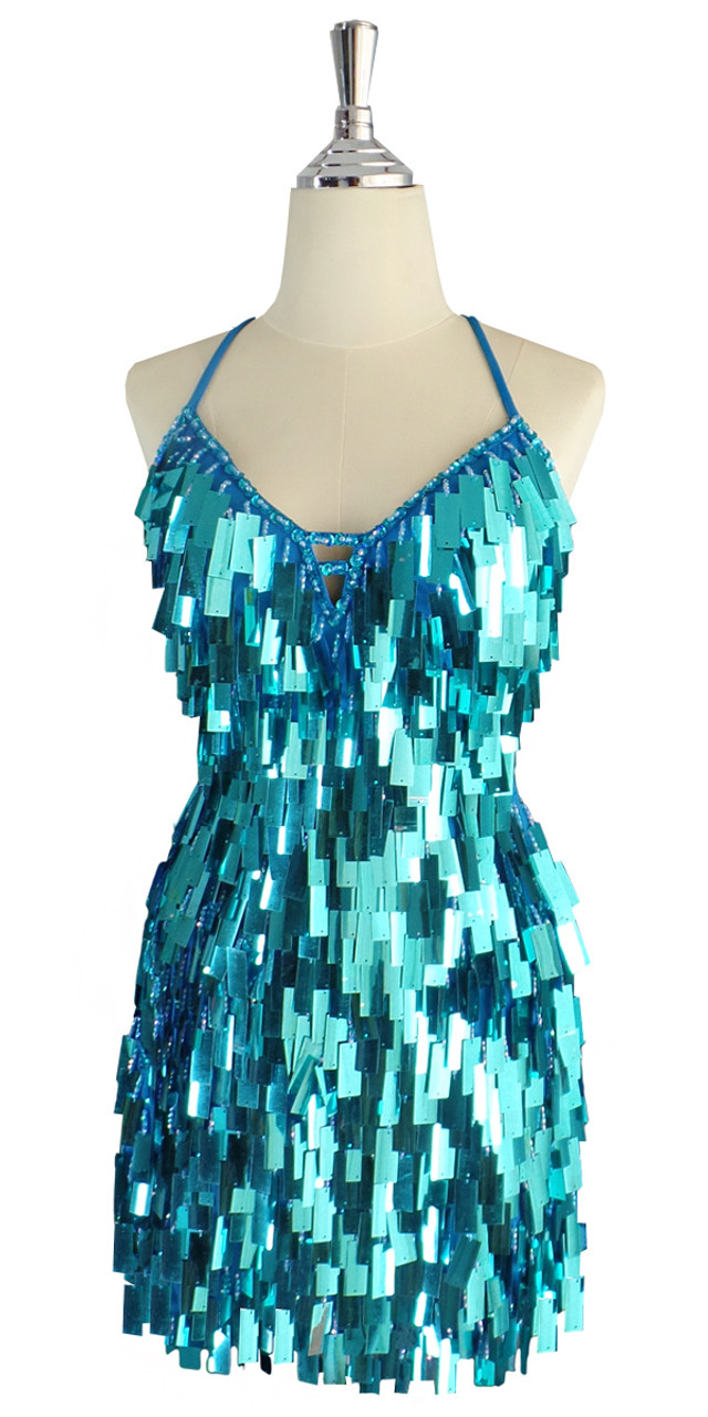 turquoise sequin dress