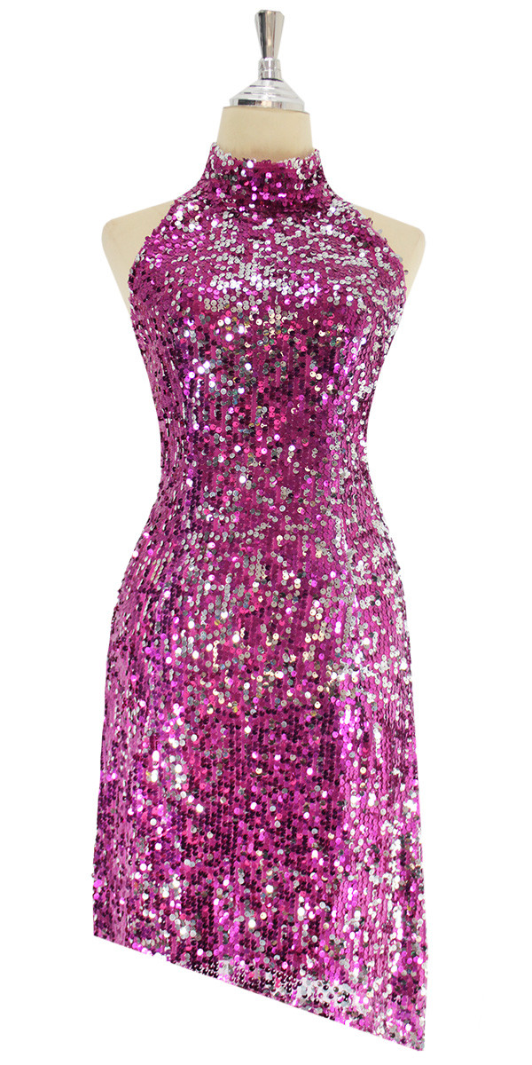 fuchsia sequin dress