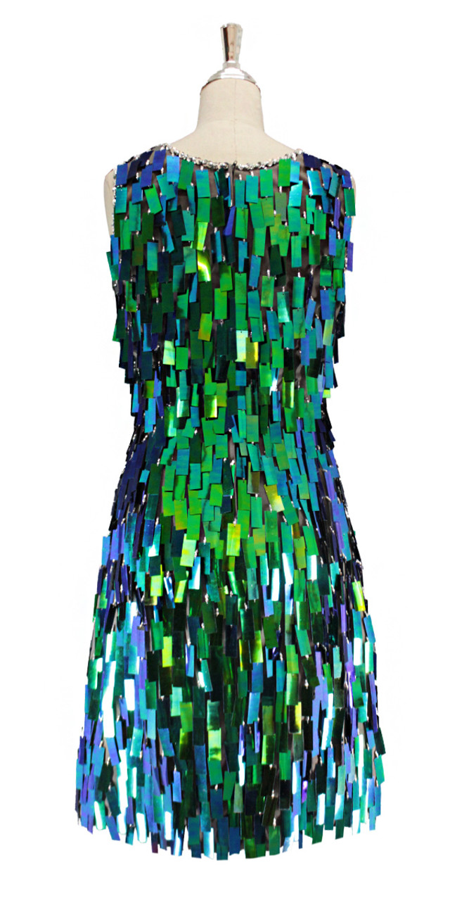 BRIGHT Paillettes Sequin Party Dress / Teal Turquoise Green Cocktail Dress  / Jade Paillette Sequined Dress 