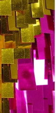 Show Choir Short Handmade Paillette Fuchsia and Gold Sequin Dress
