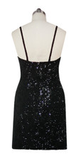 Short Handmade 8mm Cupped Sequin Gown in Classic Black back view