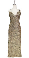 Long Gold Baroque Sequin Fabric Gown (2020-002)