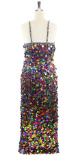 Long Handmade Metalic Multi-Colour Hanging Sequins Gown (2020-008)